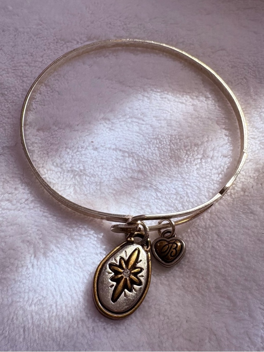 Brighton Gold & Silver Daisy Teardrop and Heart Charm Bracelet
